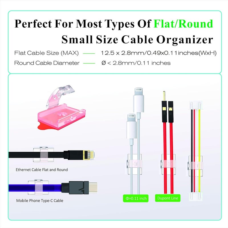 ATB - Double Installation LED Strip Light Mounting Brackets and Clips,Ideal for 12mm Wide IP65 Holder,Cable Wires Organizer Clips Vehicle,Cabinet,Under-Counter,Kitchen,Living Room (100PACK) Clear - Image 5